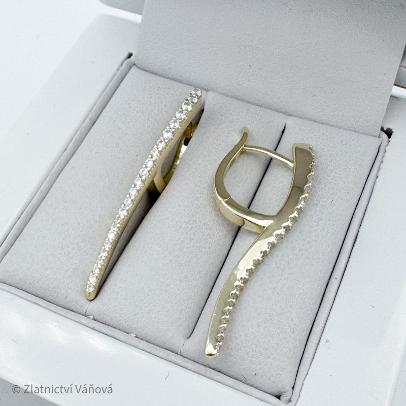 Stříbrné pozlacené náušnice se zirkony